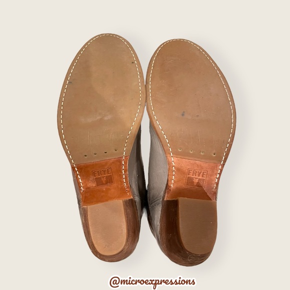 Frye Jackie Button Short Grey Real Leather Zip Up Round Toe Heeled Ankle Bootie - Picture 8 of 12